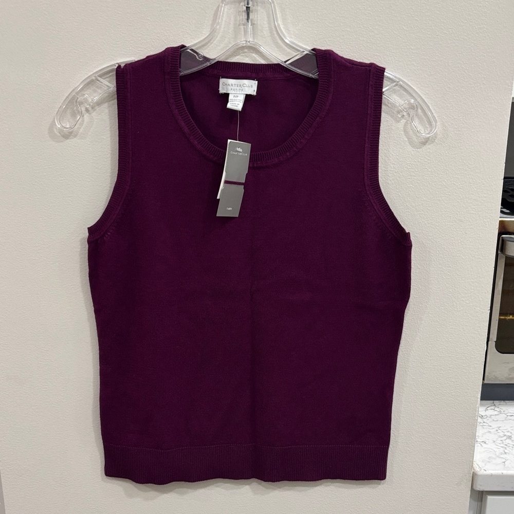 NWT Charter club Purple Sleeveless Top
